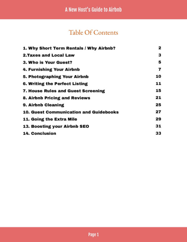 New Host's Guide - Table of Contents